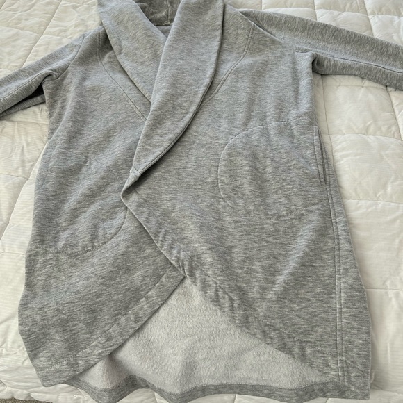 Fleece lined open front tunic style sweatshirt jacket - Picture 3 of 6